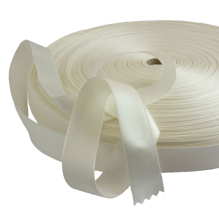 Furlanis Doppelsatinband – Naturweiß, 16 Mm Breit, 50 M Lang, Italienische Qualität